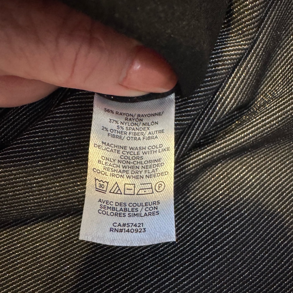 ANN TAYLOR LOFT  Black pants w/SUBTLE SPARKLE    XXL/PETITE     #A - Picture 4 of 6